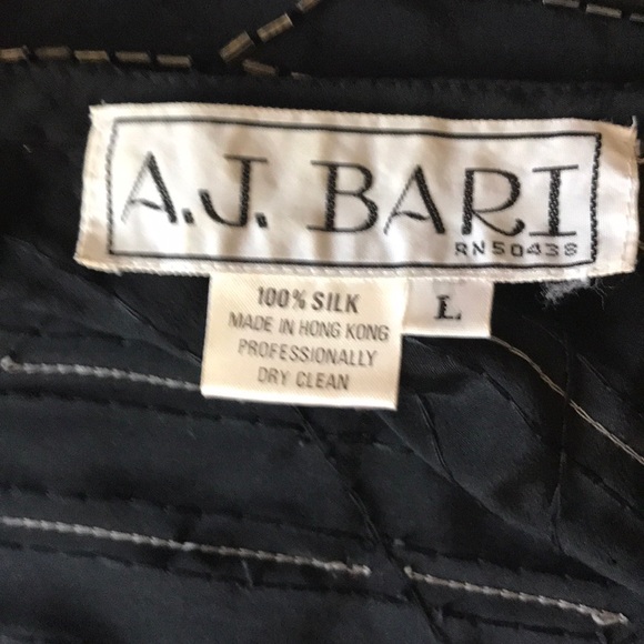 A.J. Bari Silk Embroidered Beaded Gown - Picture 7 of 7